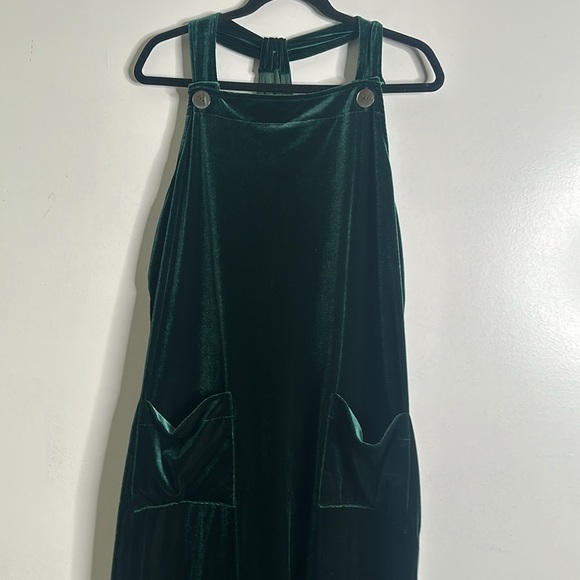 Carol Anderson green velvet midi dress size large - Picture 5 of 8